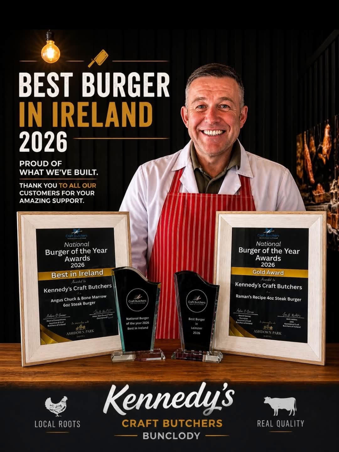 Kennedys Craft Butchers Crowned Best Burger in Ireland at National Burger Competition 2026